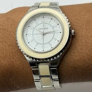 Silver & Cream Gevena Watch